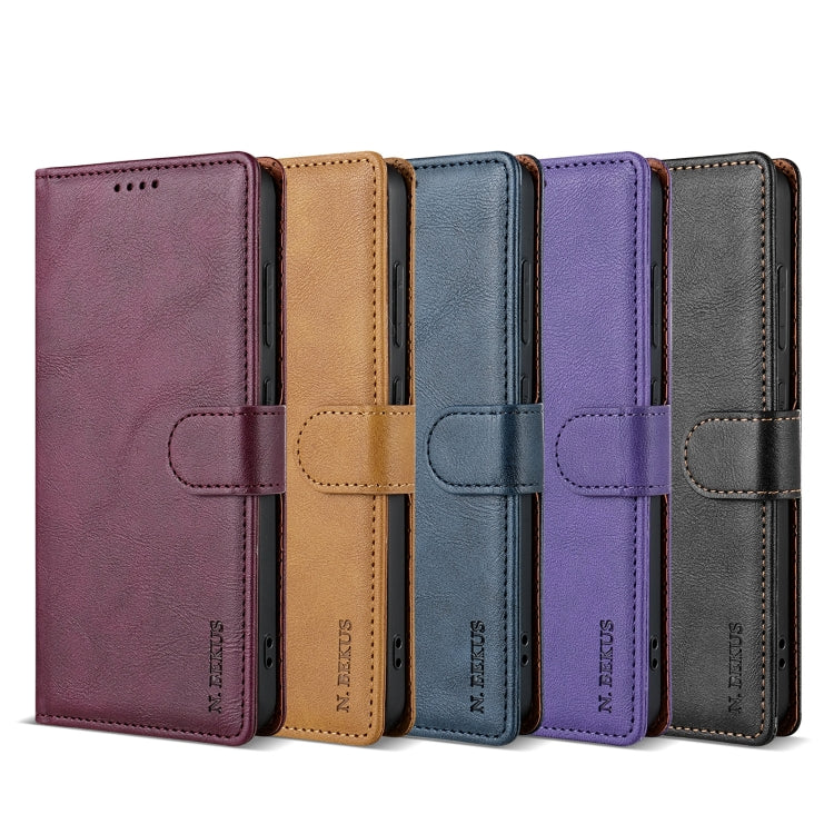For OPPO Reno11 F 5G N.BEKUS CSJ-P1 Solid Color Leather Phone Case(Brown) - OPPO Cases by N.BEKUS | Online Shopping South Africa | PMC Jewellery | Buy Now Pay Later Mobicred