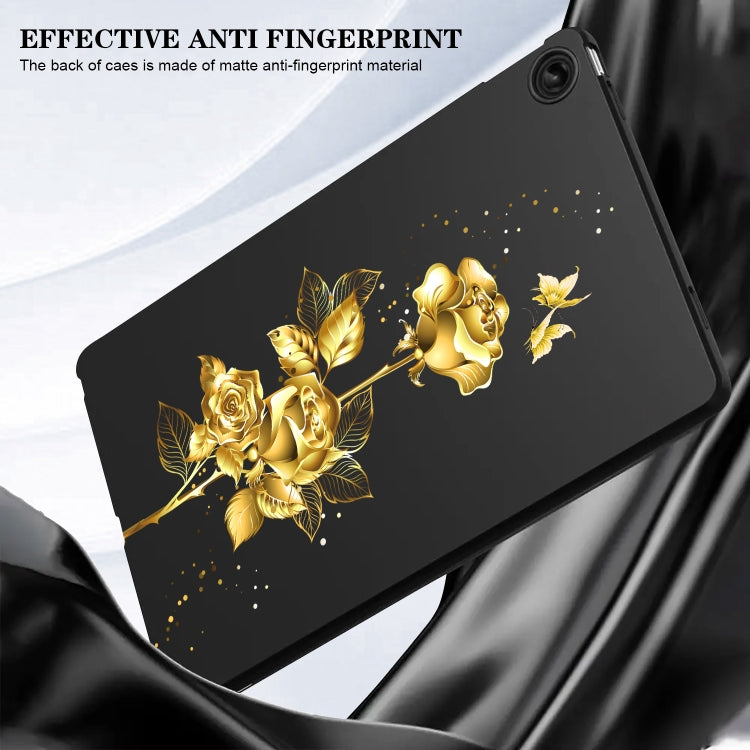 For Lenovo Tab M11 / Xiaoxin Pad 2024 Color Painting Pattern Smart Tablet TPU Case(Golden Rose) - Lenovo by PMC Jewellery | Online Shopping South Africa | PMC Jewellery | Buy Now Pay Later Mobicred