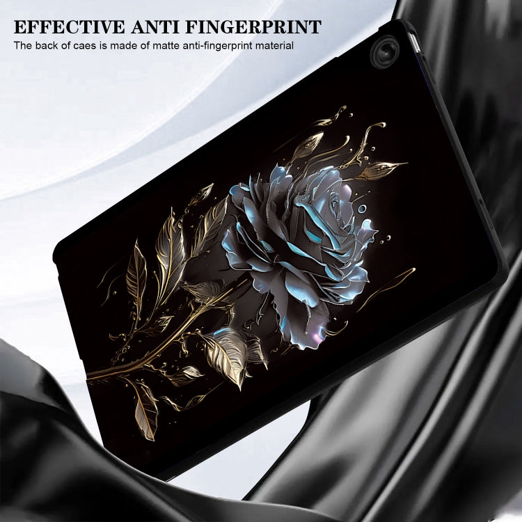 For Lenovo Tab M11 / Xiaoxin Pad 2024 Color Painting Pattern Smart Tablet TPU Case(Black Rose) - Lenovo by PMC Jewellery | Online Shopping South Africa | PMC Jewellery | Buy Now Pay Later Mobicred