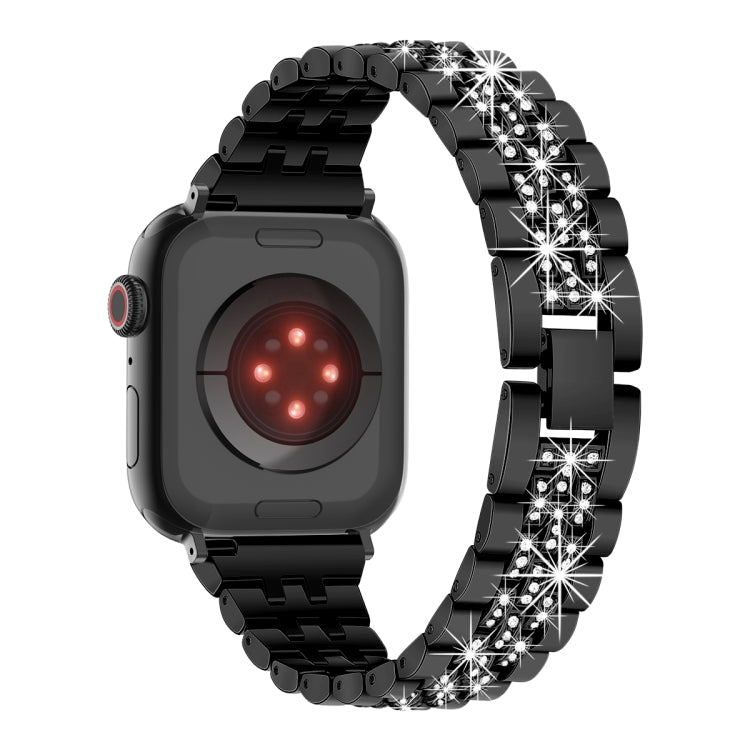 For Apple Watch SE 2023 44mm Bling Diamond Chain Metal Watch Band(Black) - free shipping - PMc TechLife - Order now!