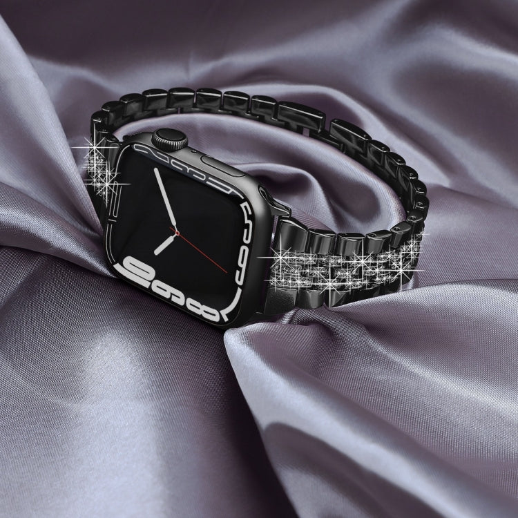 For Apple Watch SE 2023 44mm Bling Diamond Chain Metal Watch Band(Black) - free shipping - PMc TechLife - Order now!