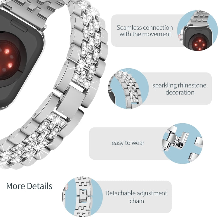 For Apple Watch SE 2023 44mm Bling Diamond Chain Metal Watch Band(Silver) - free shipping - PMc TechLife - Order now!