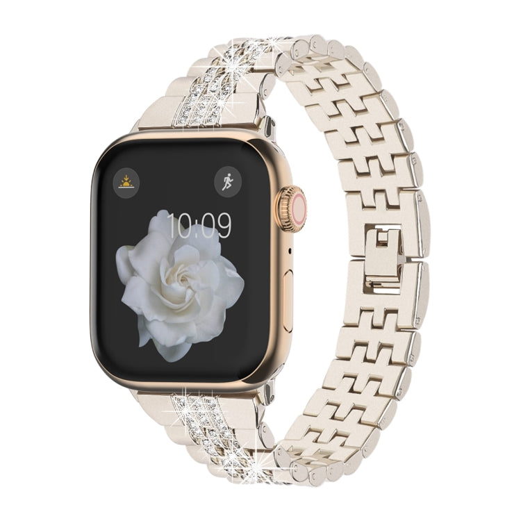 For Apple Watch SE 2023 44mm Bling Diamond Chain Metal Watch Band(Starlight) - free shipping - PMc TechLife - Order now!