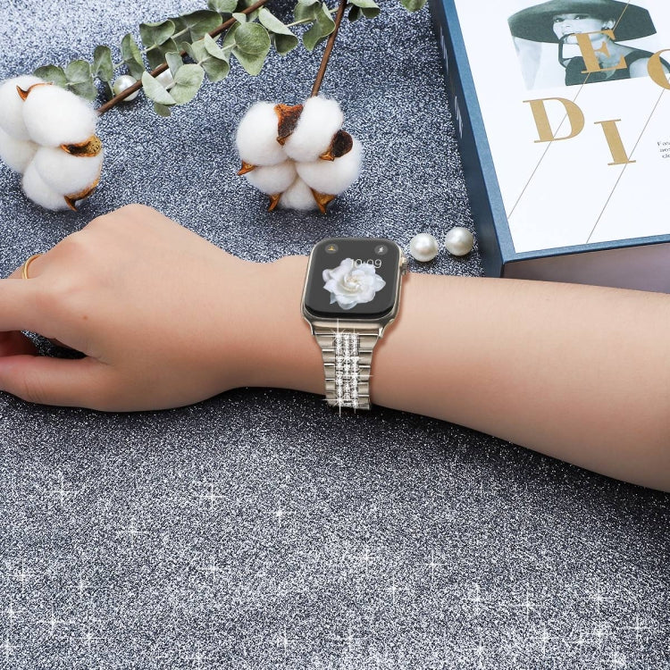 For Apple Watch SE 2023 44mm Bling Diamond Chain Metal Watch Band(Starlight) - free shipping - PMc TechLife - Order now!