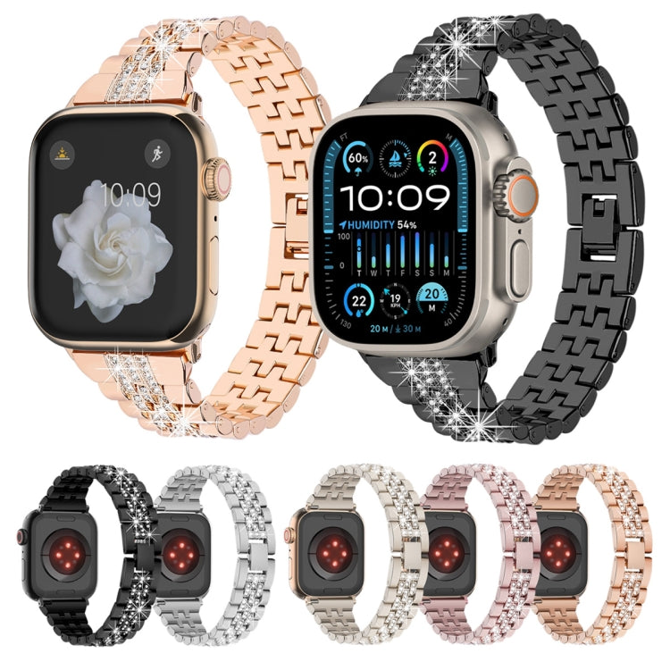 For Apple Watch SE 2023 44mm Bling Diamond Chain Metal Watch Band(Black) - free shipping - PMc TechLife - Order now!