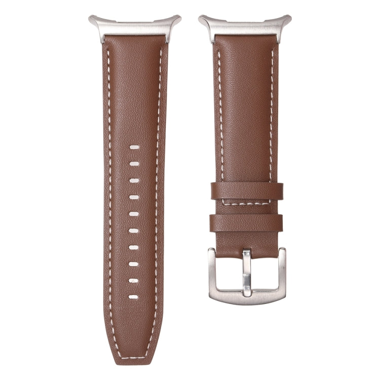 For Samsung Galaxy Watch Ultra 47mm Plain Genuine Leather Watch Band(Red Brown) - Watch Bands by PMC TechLife | Online Shopping South Africa | PMC TechLife | Buy Now Pay Later Mobicred