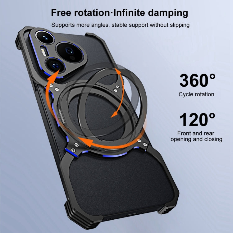 For Huawei Pura 70 Mechanical Arm Borderless MagSafe Holder Metal Phone Case(Silver) - Huawei Cases by PMC Jewellery | Online Shopping South Africa | PMC Jewellery | Buy Now Pay Later Mobicred