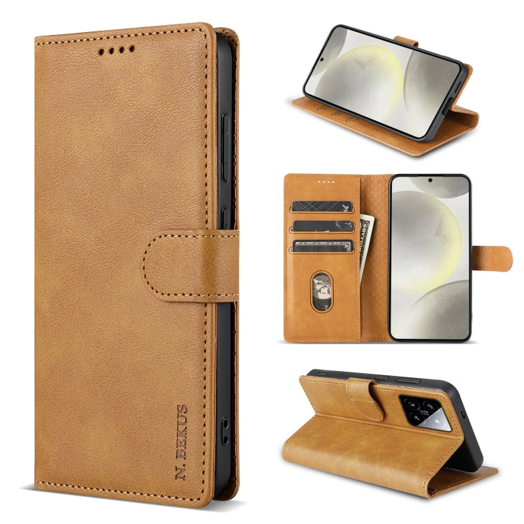 For Xiaomi 14 N.BEKUS CSJ-P1 Solid Color Leather Phone Case(Brown) - free shipping - PMC Jewellery - Order now!