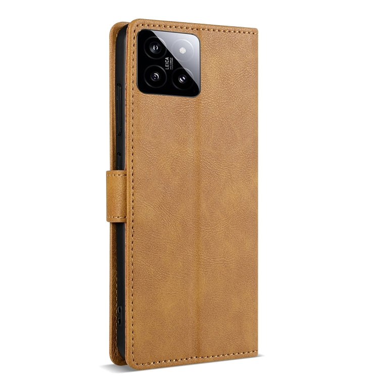 For Xiaomi 14 N.BEKUS CSJ-P1 Solid Color Leather Phone Case(Brown) - free shipping - PMC Jewellery - Order now!