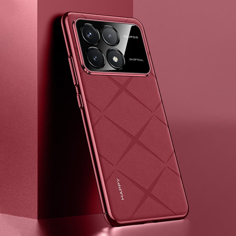 For Redmi K70 / K70 Pro Plain Leather PC Phone Case(Wine Red) - free shipping - PMC Jewellery - Order now!