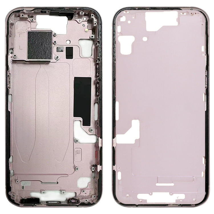 For iPhone 15 Middle Frame Bezel Plate with Side Keys + Card Tray, Version:CE EU Version(Pink) - free shipping - PMC Jewellery - Order now!