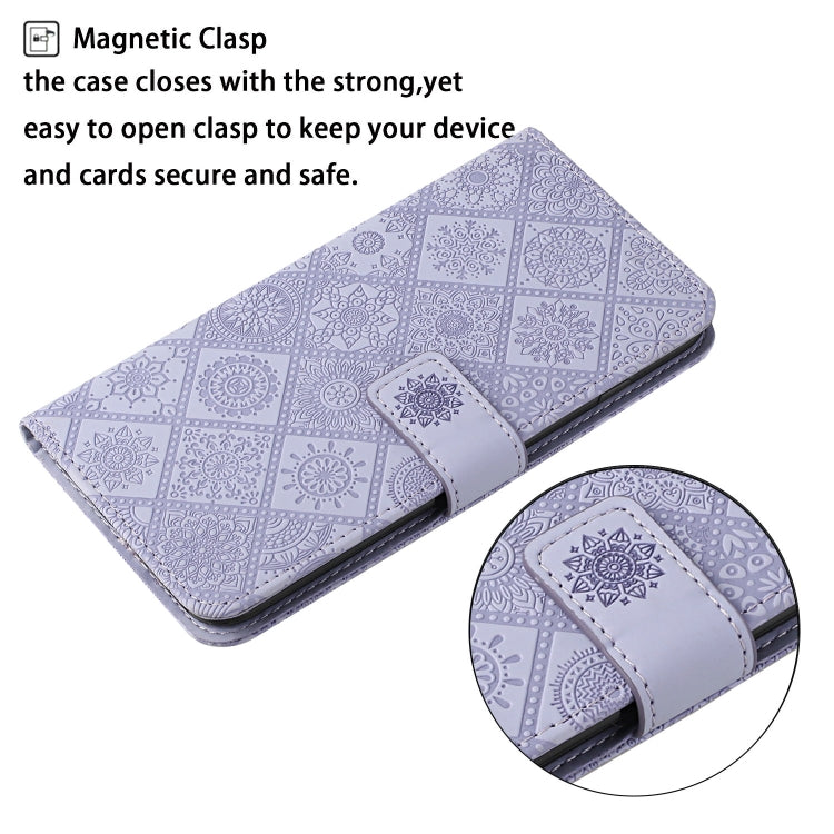 For Samsung Galaxy S25 Ultra 5G Ethnic Style Embossed Pattern Leather Phone Case(Purple) - Galaxy S25 Ultra 5G Cases by PMC Jewellery | Online Shopping South Africa | PMC Jewellery | Buy Now Pay Later Mobicred
