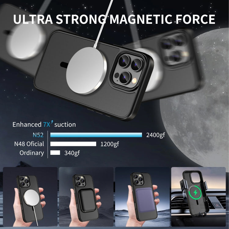 For iPhone 16 Skin Feel Frosted MagSafe Magnetic Phone Case(Transparent Black) - iPhone 16 Cases by PMC TechLife | Online Shopping South Africa | PMC TechLife | Buy Now Pay Later Mobicred