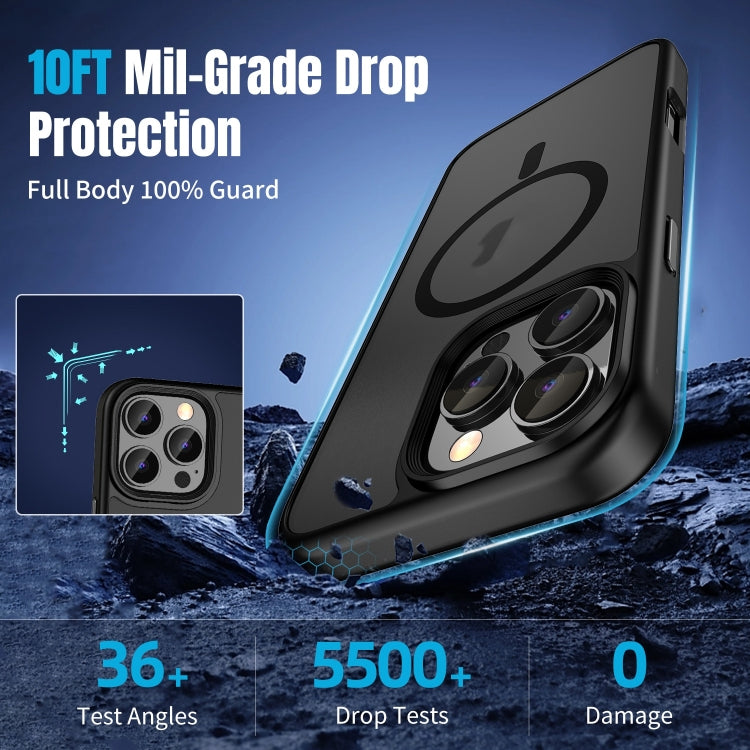 For iPhone 16 Pro Skin Feel Frosted MagSafe Magnetic Phone Case(Transparent Black) - iPhone 16 Pro Cases by PMC TechLife | Online Shopping South Africa | PMC TechLife | Buy Now Pay Later Mobicred
