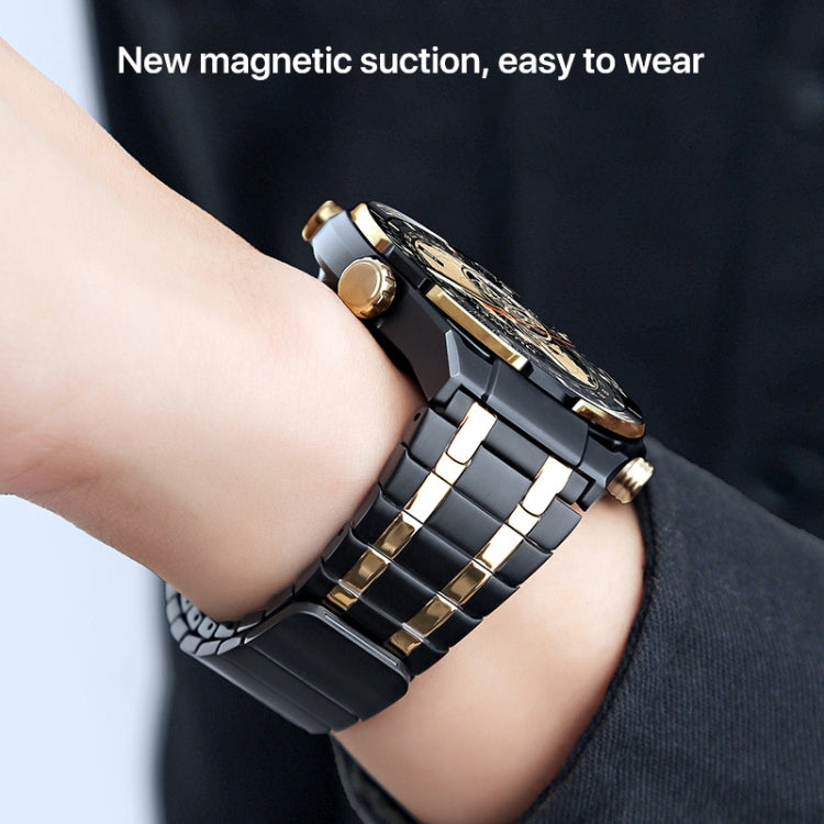 22mm AP Style Chain Magnetic Buckle Stainless Steel Watch Band(Titanium Silver) - free shipping - PMC TechLife - Order now!