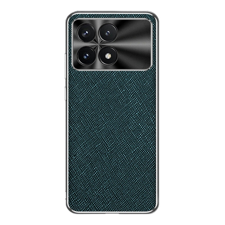 For Redmi K70 Silver Edge Cross Texture PU Leather Phone Case(Dark Green) - K70 Cases by PMC Jewellery | Online Shopping South Africa | PMC Jewellery | Buy Now Pay Later Mobicred