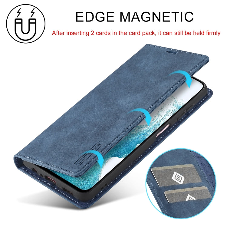 For Samsung Galaxy S24 FE 5G LC.IMEEKE Strong Magnetism Microfiber Leather Phone Case(Blue) - free shipping - PMC Jewellery - Order now!