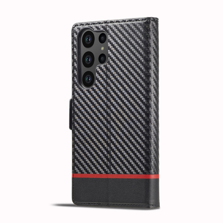 For Samsung Galaxy S25 Ultra 5G LC.IMEEKE Carbon Fiber Leather Phone Case(Horizontal Black) - Galaxy S25 Ultra 5G Cases by LC.IMEEKE | Online Shopping South Africa | PMC Jewellery | Buy Now Pay Later Mobicred