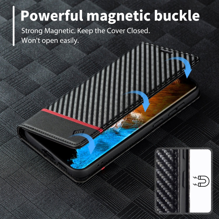 For Samsung Galaxy S25+ 5G LC.IMEEKE Carbon Fiber Leather Phone Case(Horizontal Black) - free shipping - PMC Jewellery - Order now!