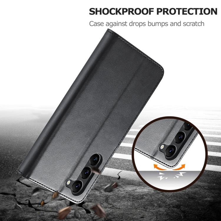 For Samsung Galaxy S25+ 5G LC.IMEEKE Calf Texture Leather Phone Case(Black) - Galaxy S25+ 5G Cases by LC.IMEEKE | Online Shopping South Africa | PMC Jewellery | Buy Now Pay Later Mobicred