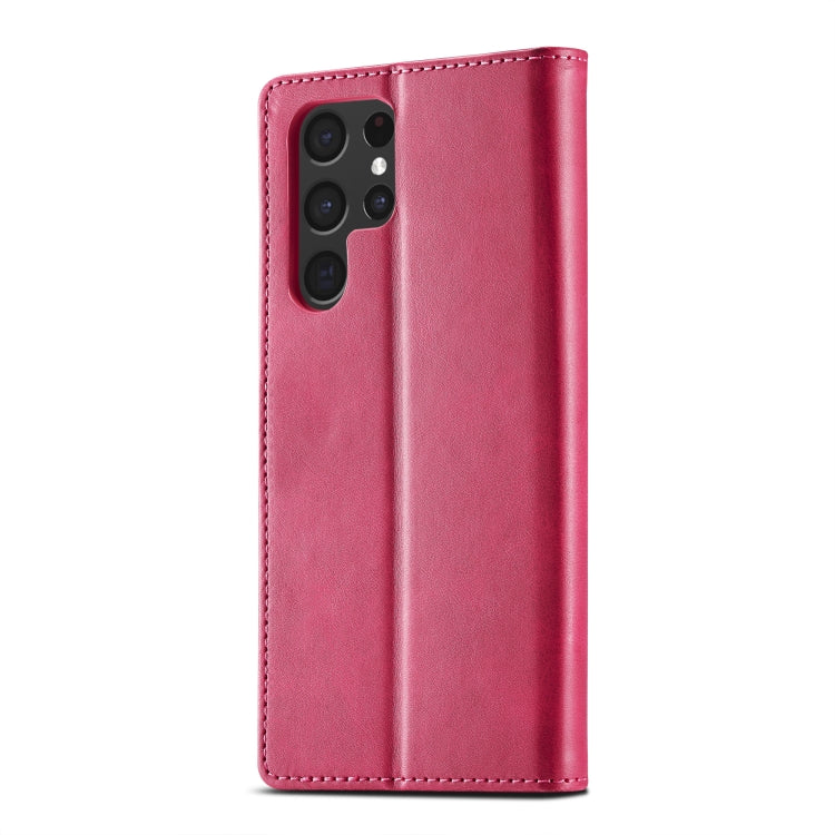 For Samsung Galaxy S25 Ultra 5G LC.IMEEKE Calf Texture Leather Phone Case(Red) - Galaxy S25 Ultra 5G Cases by LC.IMEEKE | Online Shopping South Africa | PMC Jewellery | Buy Now Pay Later Mobicred