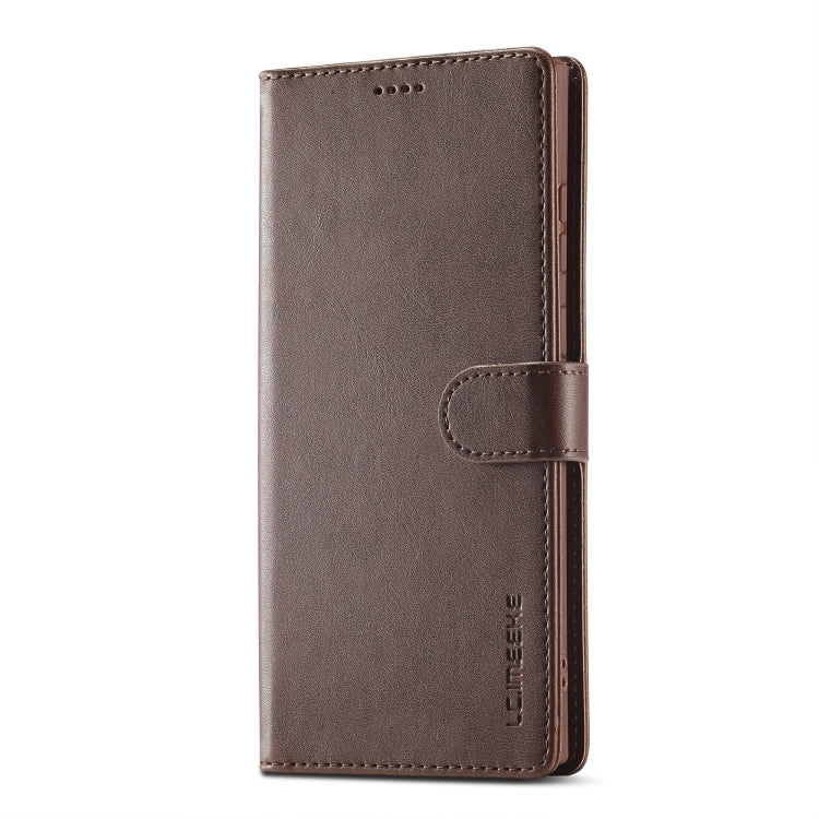 For Samsung Galaxy S25 Ultra 5G LC.IMEEKE Calf Texture Leather Phone Case(Coffee) - Galaxy S25 Ultra 5G Cases by LC.IMEEKE | Online Shopping South Africa | PMC Jewellery | Buy Now Pay Later Mobicred