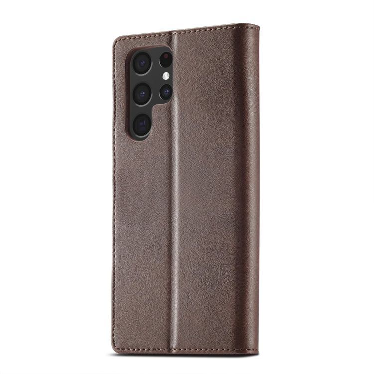 For Samsung Galaxy S25 Ultra 5G LC.IMEEKE Calf Texture Leather Phone Case(Coffee) - Galaxy S25 Ultra 5G Cases by LC.IMEEKE | Online Shopping South Africa | PMC Jewellery | Buy Now Pay Later Mobicred