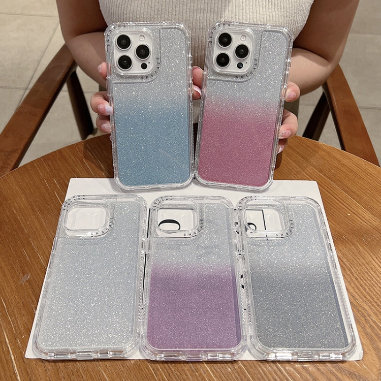 For iPhone 16 Pro Max TPU + PC + Glitter Paper Full Coverage Phone Case(Silver) - iPhone 16 Pro Max Cases by PMC TechLife | Online Shopping South Africa | PMC TechLife | Buy Now Pay Later Mobicred