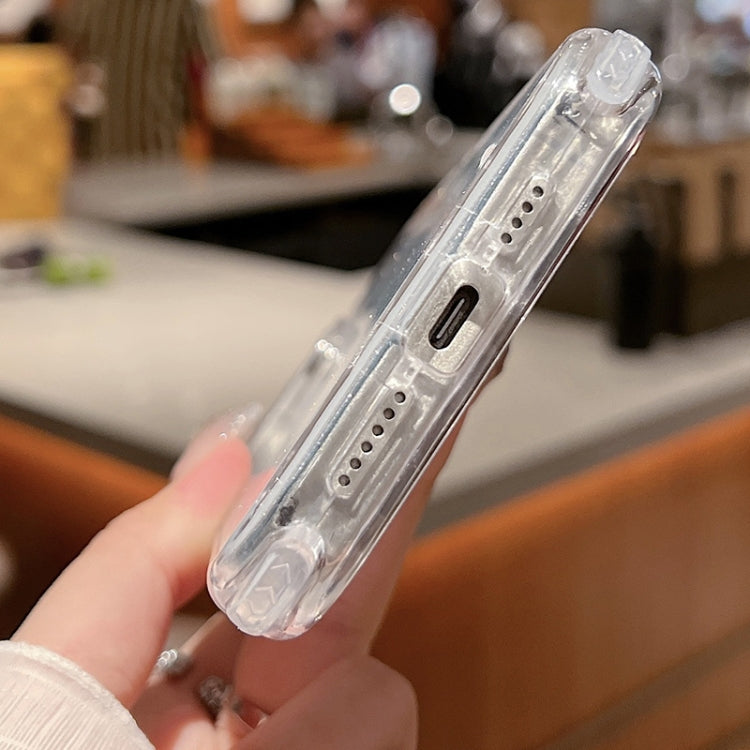 For iPhone 16 Pro Max TPU + PC + Glitter Paper Full Coverage Phone Case(Silver) - iPhone 16 Pro Max Cases by PMC TechLife | Online Shopping South Africa | PMC TechLife | Buy Now Pay Later Mobicred