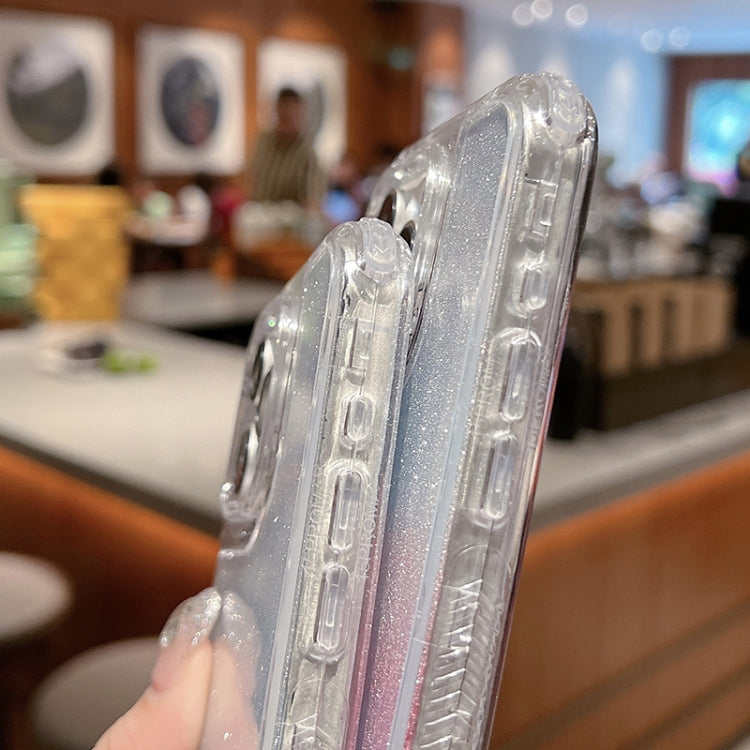 For iPhone 16 TPU + PC + Glitter Paper Full Coverage Phone Case(Purple) - iPhone 16 Cases by PMC TechLife | Online Shopping South Africa | PMC TechLife | Buy Now Pay Later Mobicred