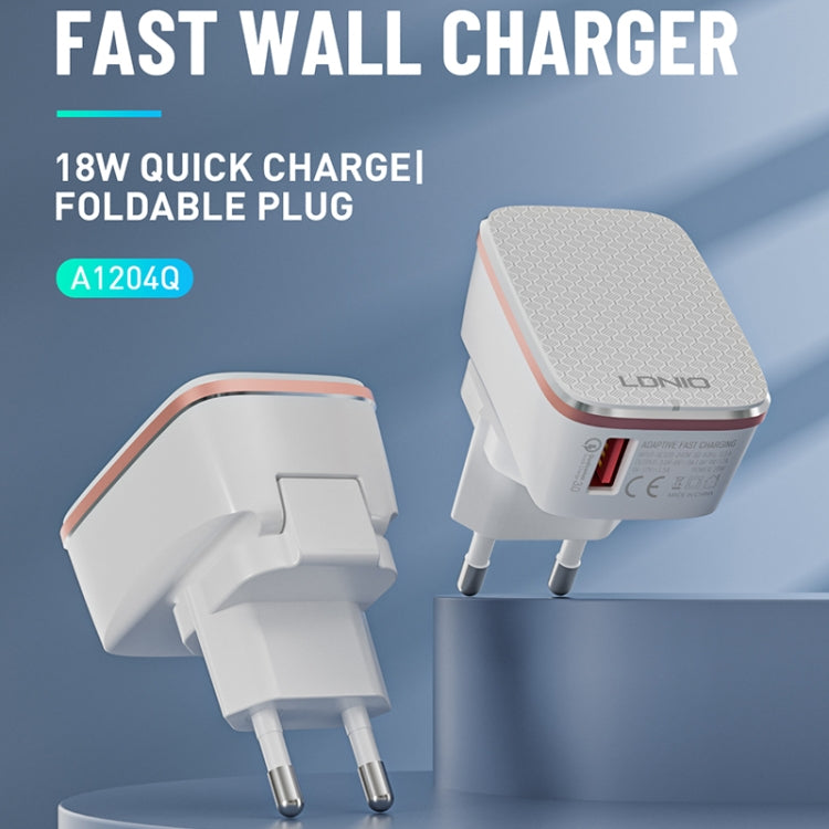 LDNIO A1204Q QC3.0 18W USB Fast Charger with 1m USB to Micro USB Cable, Plug Type:AU Plug(White Gold) - free shipping - PMC TechLife - Order now!