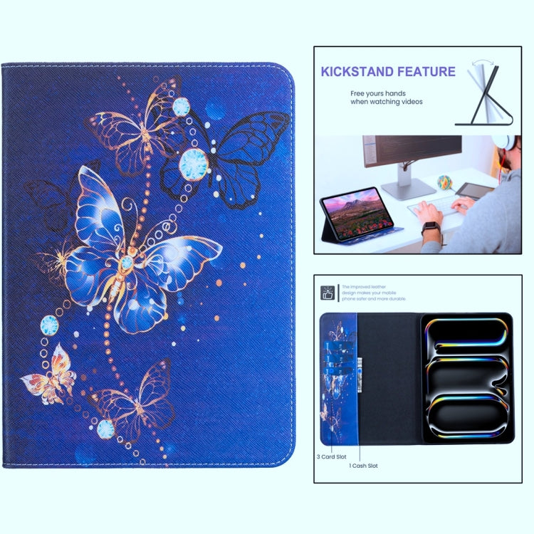 For Lenovo Tab M11 / Xiaoxin Pad 11 2024 Colored Drawing Leather Tablet Case(Purple Butterfly) - Lenovo by PMC Jewellery | Online Shopping South Africa | PMC Jewellery | Buy Now Pay Later Mobicred