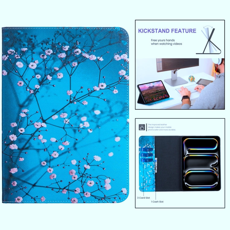 For Lenovo Tab M11 / Xiaoxin Pad 11 2024 Colored Drawing Leather Tablet Case(Plum Blossom) - Lenovo by PMC Jewellery | Online Shopping South Africa | PMC Jewellery | Buy Now Pay Later Mobicred