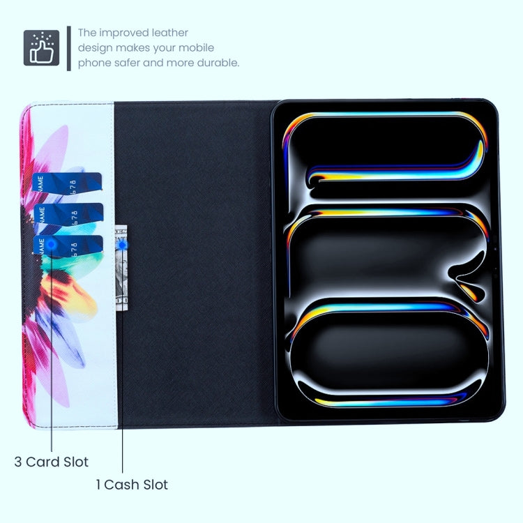 For Lenovo Tab M11 / Xiaoxin Pad 11 2024 Colored Drawing Leather Tablet Case(Sun Flower) - Lenovo by PMC Jewellery | Online Shopping South Africa | PMC Jewellery | Buy Now Pay Later Mobicred