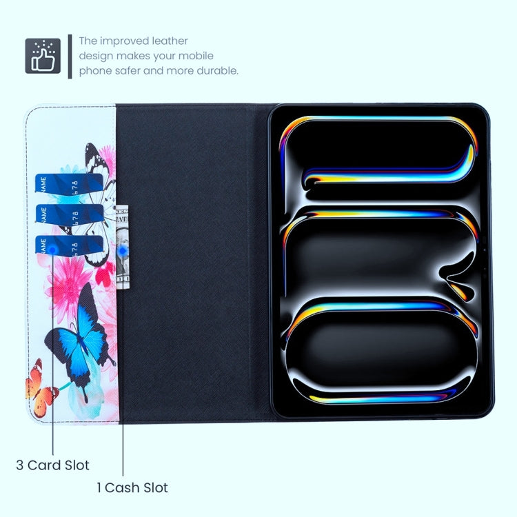For Lenovo Tab M11 / Xiaoxin Pad 11 2024 Colored Drawing Leather Tablet Case(Two Butterflies) - Lenovo by PMC Jewellery | Online Shopping South Africa | PMC Jewellery | Buy Now Pay Later Mobicred