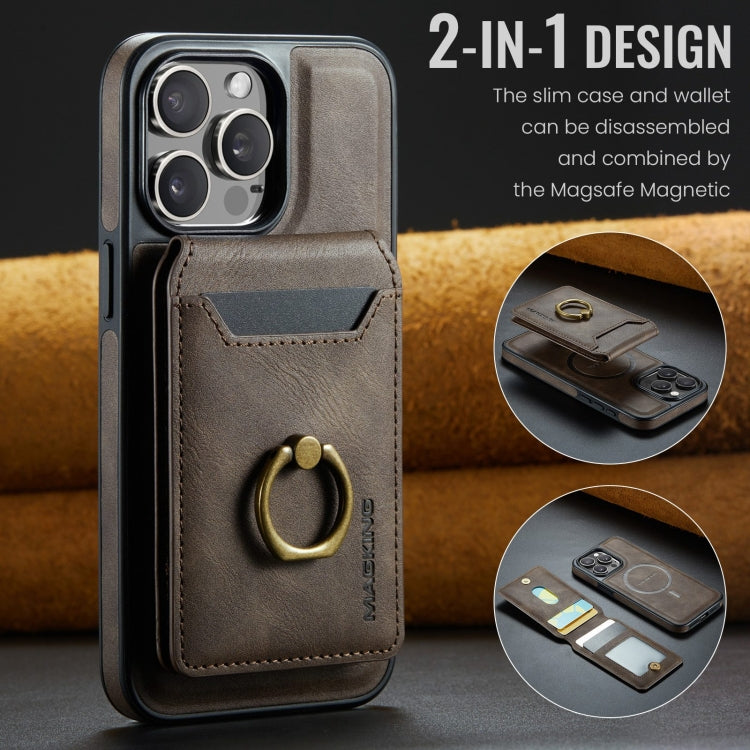 For iPhone 15 Pro Max DG.MING K1 MagSafe Detachable Wallet RFID Back Cover Phone Case(Coffee) - free shipping - PMC Jewellery - Order now!