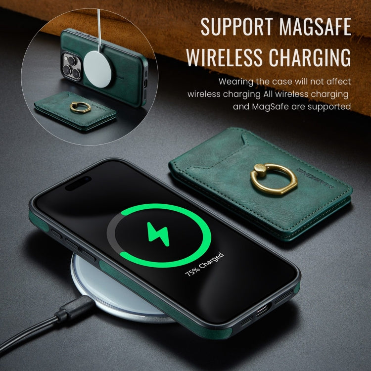 For iPhone 15 Pro DG.MING K1 MagSafe Detachable Wallet RFID Back Cover Phone Case(Green) - free shipping - PMC Jewellery - Order now!