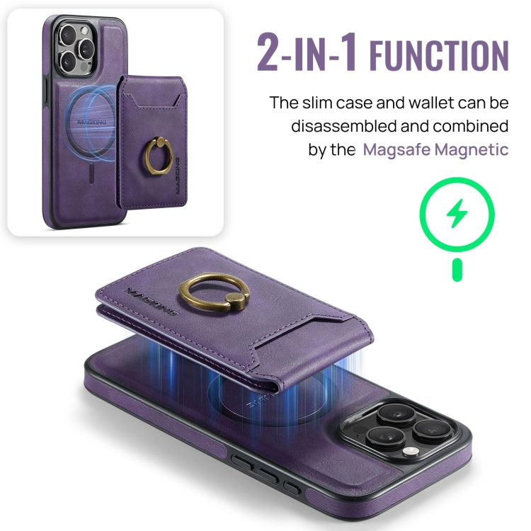 For iPhone 14 DG.MING K1 MagSafe Detachable Wallet RFID Back Cover Phone Case(Purple) - free shipping - PMC Jewellery - Order now!
