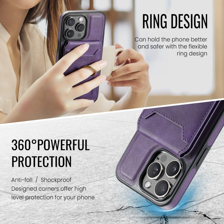 For iPhone 14 DG.MING K1 MagSafe Detachable Wallet RFID Back Cover Phone Case(Purple) - free shipping - PMC Jewellery - Order now!