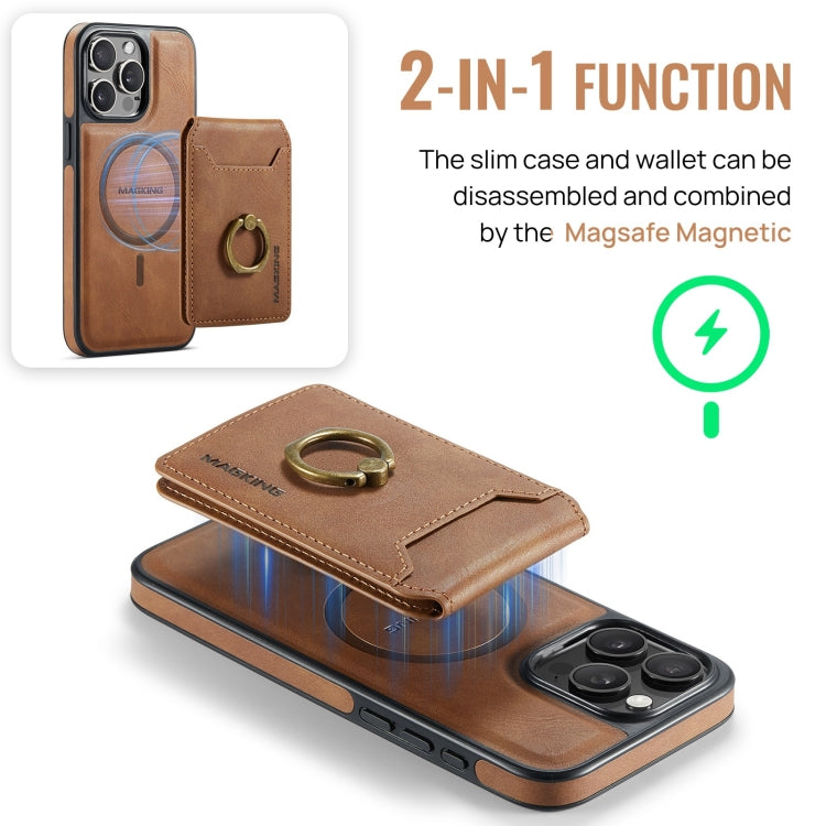 For iPhone 14 Pro DG.MING K1 MagSafe Detachable Wallet RFID Back Cover Phone Case(Brown) - free shipping - PMC Jewellery - Order now!