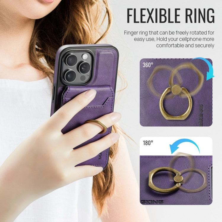 For iPhone 13 DG.MING K1 MagSafe Detachable Wallet RFID Back Cover Phone Case(Purple) - free shipping - PMC Jewellery - Order now!