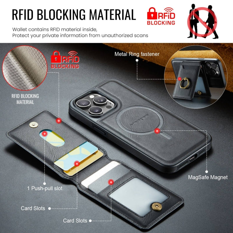 For iPhone 12 Pro Max DG.MING K1 MagSafe Detachable Wallet RFID Back Cover Phone Case(Black) - free shipping - PMC Jewellery - Order now!