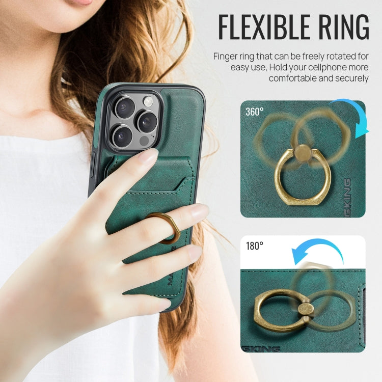 For iPhone 16 Pro Max MAGKING K1 MagSafe Detachable Wallet RFID Back Cover Phone Case(Green) - free shipping - PMC Jewellery - Order now!