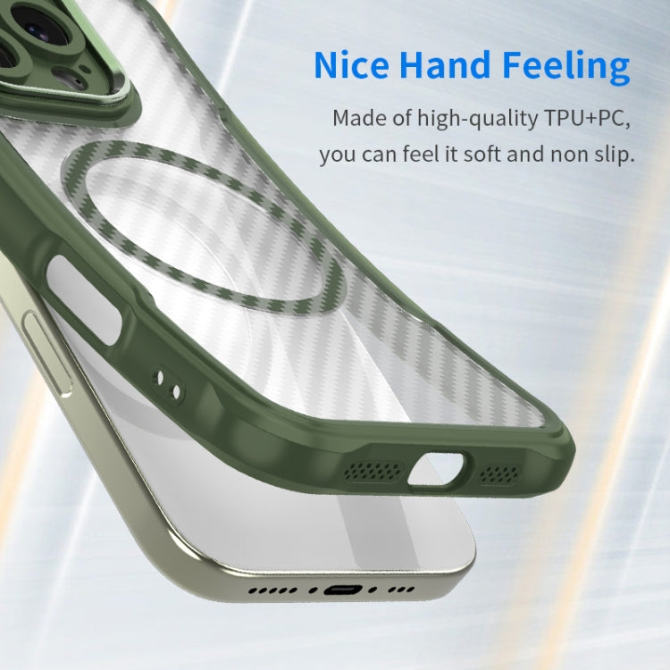 For Samsung Galaxy S25+ 5G Carbon Fiber Texture MagSafe Translucent Phone Case(Green) - Galaxy S25+ 5G Cases by PMC Jewellery | Online Shopping South Africa | PMC Jewellery | Buy Now Pay Later Mobicred