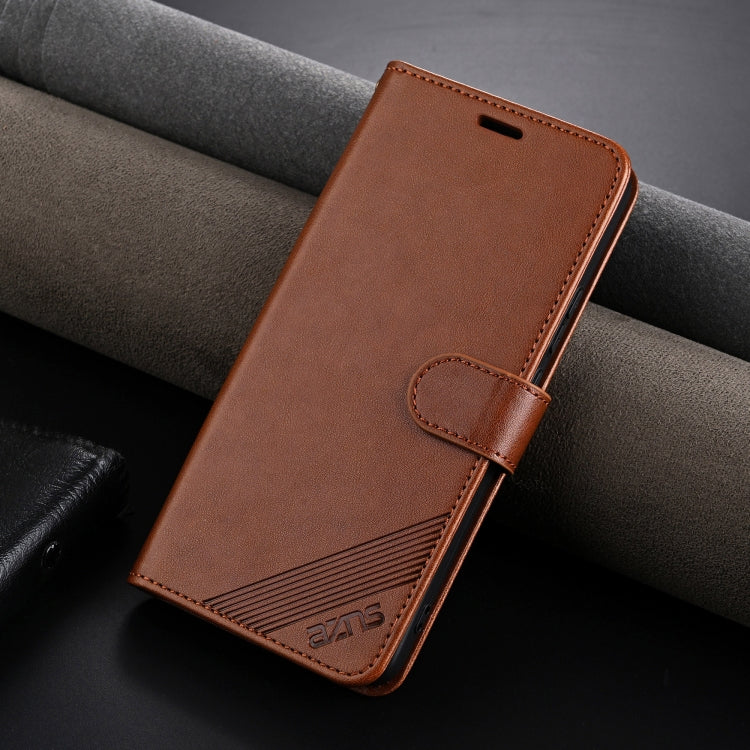 For Redmi K70 Ultra AZNS Sheepskin Texture Flip Leather Phone Case(Brown) - free shipping - PMC Jewellery - Order now!