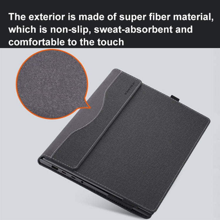 For MicroSoft Surface Laptop 13.5 inch Leather Laptop Shockproof Protective Case with Stand(Black) - 13.3 inch by PMC Jewellery | Online Shopping South Africa | PMC Jewellery | Buy Now Pay Later Mobicred