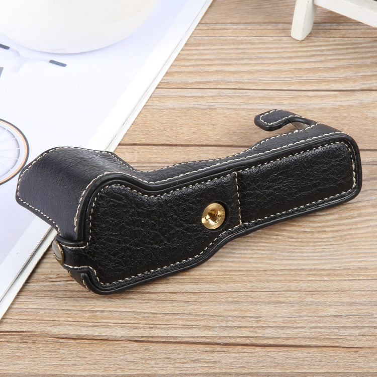 For FUJIFILM X-T1 Buffalo Texture PU Leather Camera Half Case Base(Black) - Half Case by PMC TechLife | Online Shopping South Africa | PMC TechLife | Buy Now Pay Later Mobicred