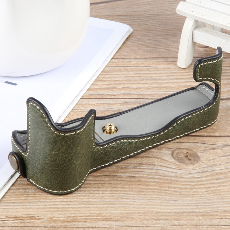 For FUJIFILM X-T1 Buffalo Texture PU Leather Camera Half Case Base(Green) - Half Case by PMC TechLife | Online Shopping South Africa | PMC TechLife | Buy Now Pay Later Mobicred