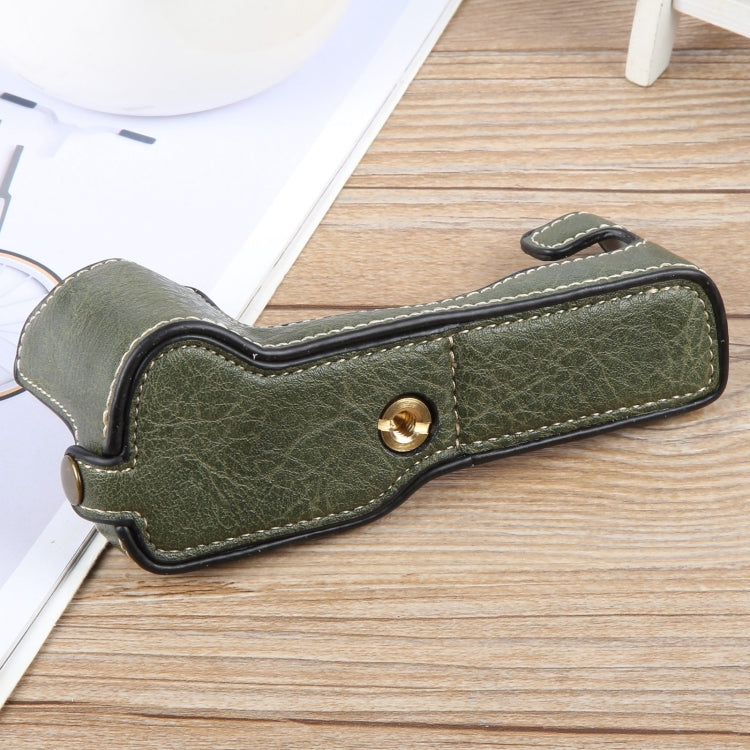 For FUJIFILM X-T1 Buffalo Texture PU Leather Camera Half Case Base(Green) - Half Case by PMC TechLife | Online Shopping South Africa | PMC TechLife | Buy Now Pay Later Mobicred