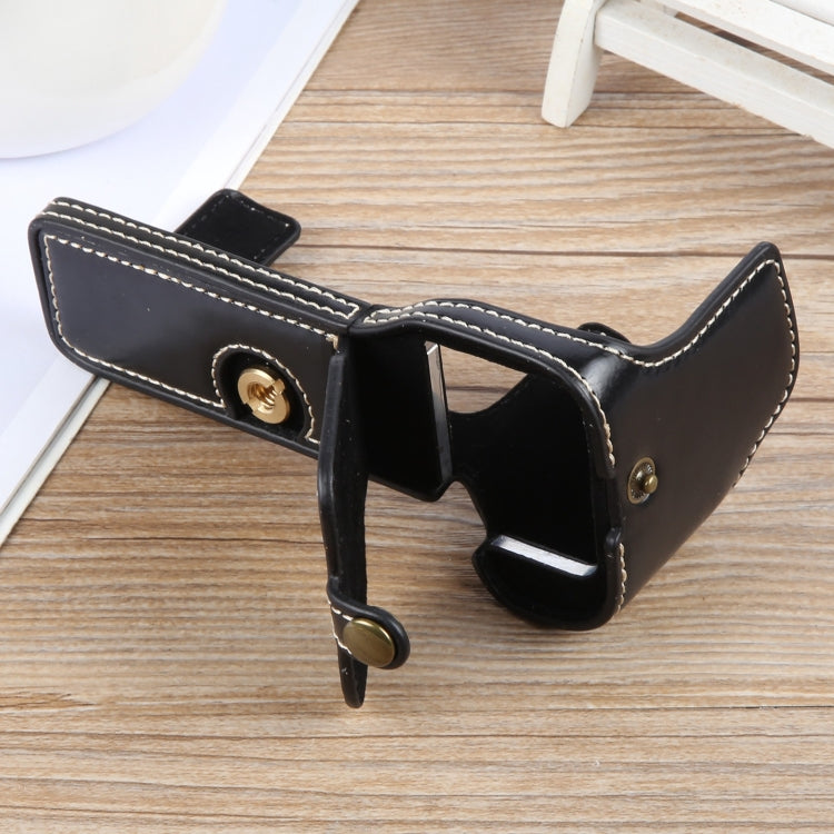 For Sony ILCE-7CM2 / Alpha 7C II Glossy PU Leather Camera Half Case Base(Black) - Half Case by PMC TechLife | Online Shopping South Africa | PMC TechLife | Buy Now Pay Later Mobicred